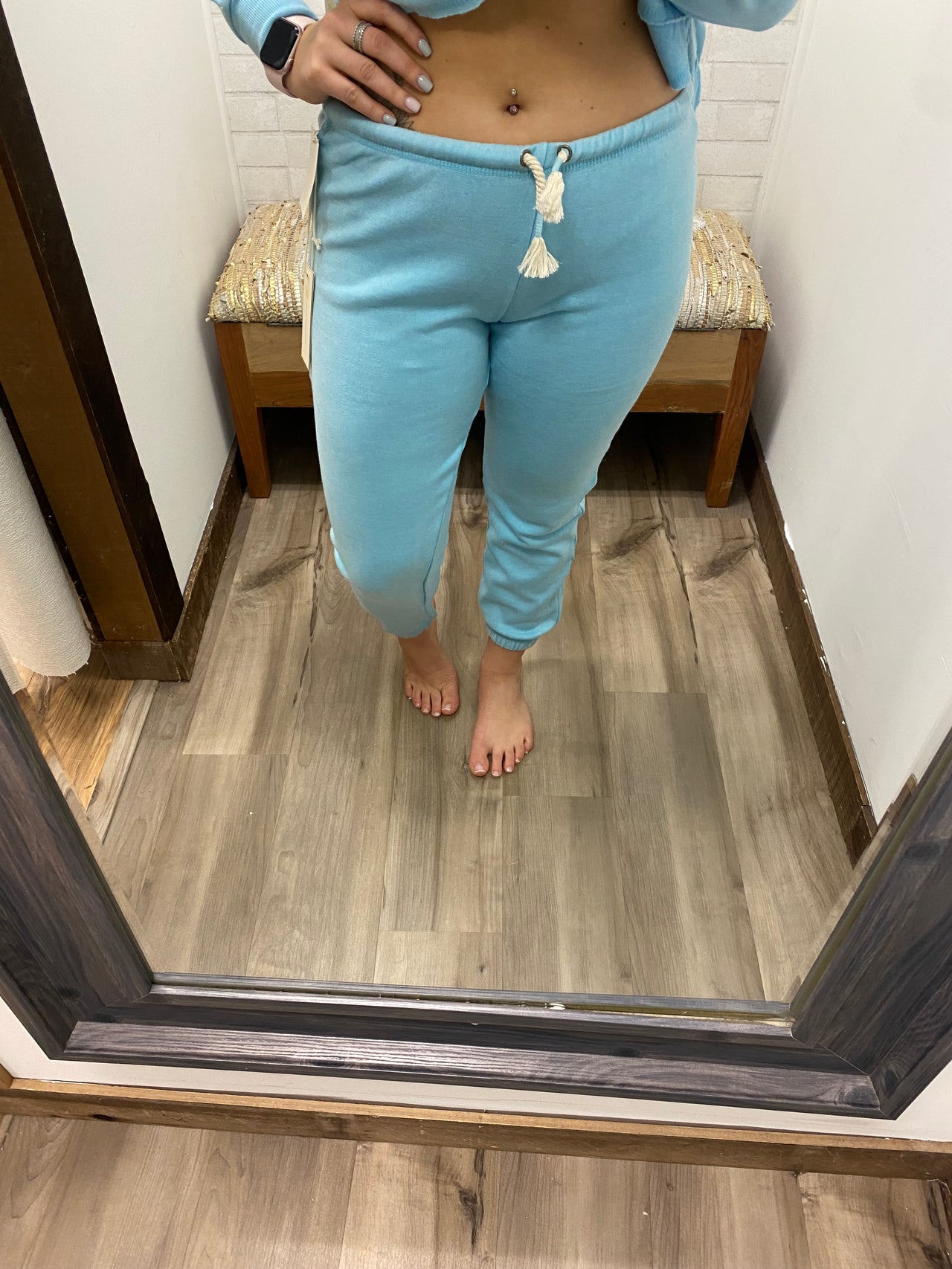 Retro Blossom Sweatpants-Bermuda Blue