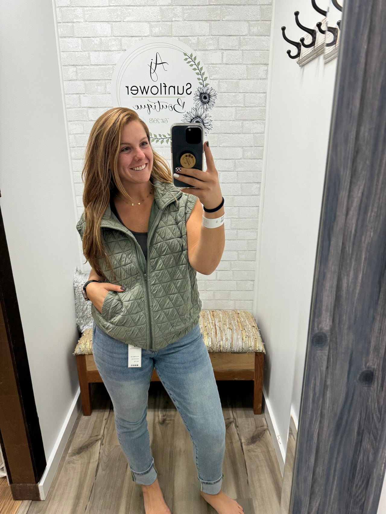 Bonfire Nights Quilted Vest-Olive