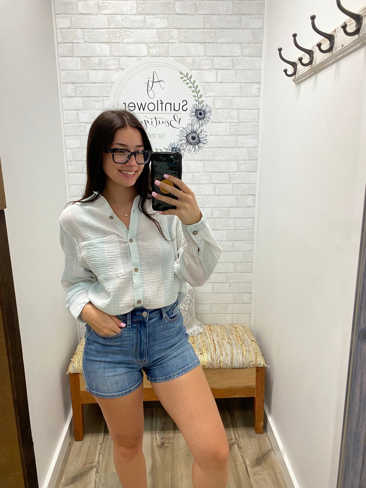 Cabana Escape Button Down - Mint