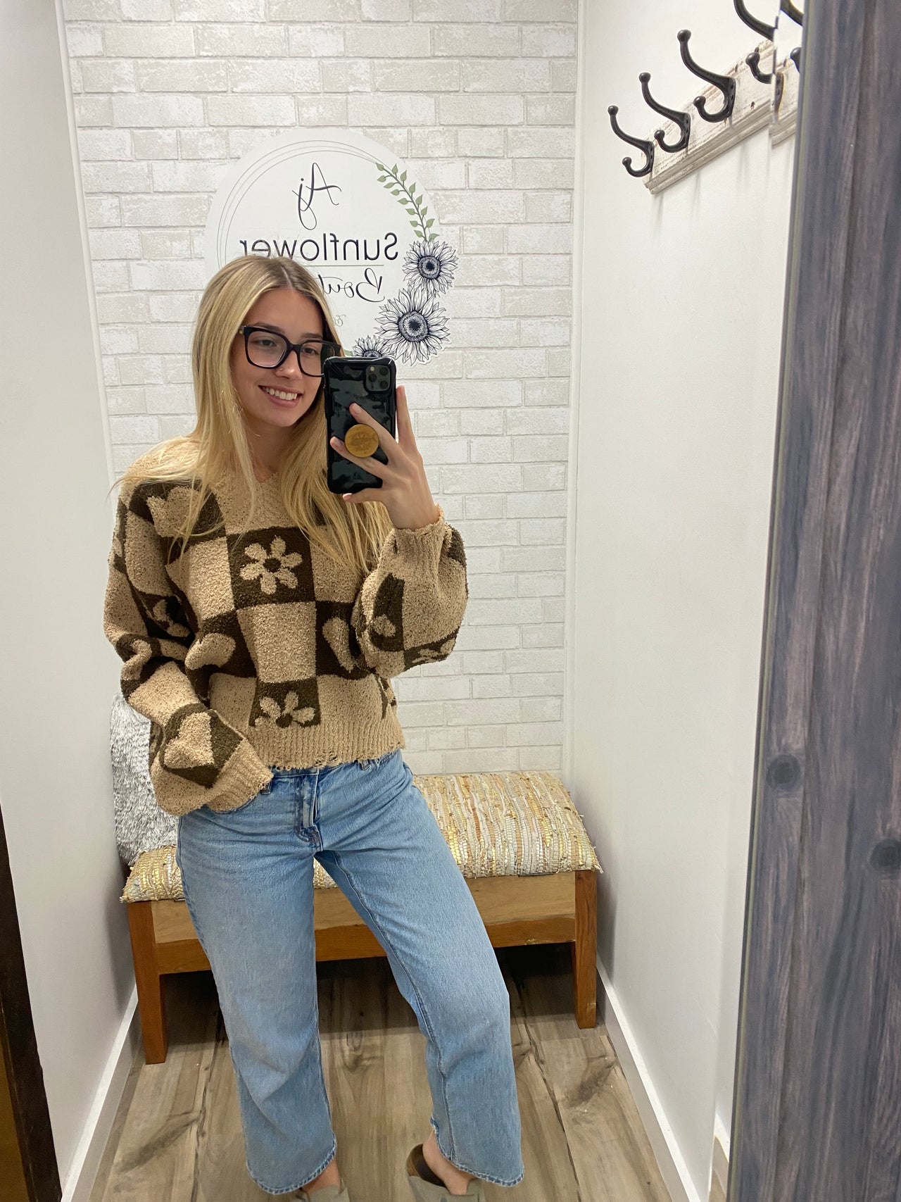 Sweetheart Check Sweater