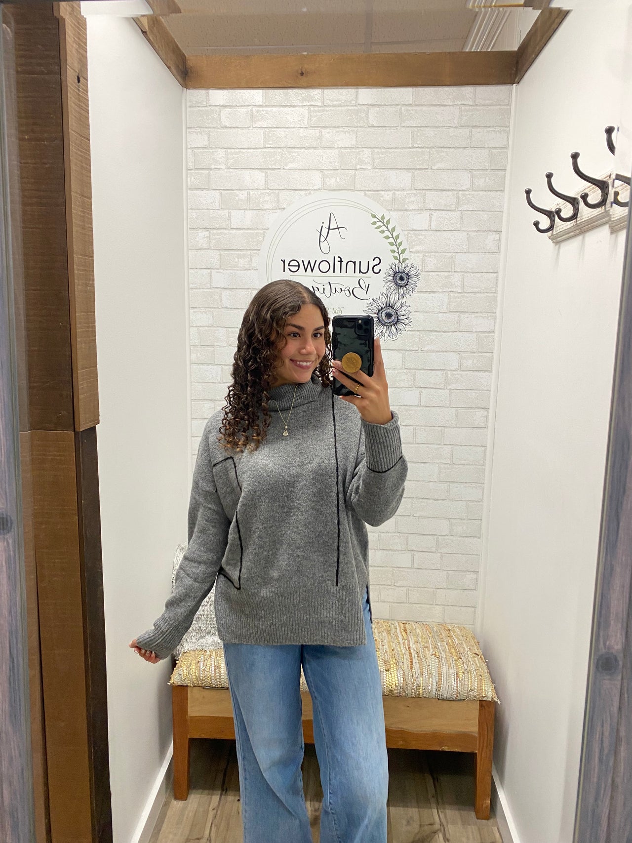 Cozy Corners Mock Neck Sweater