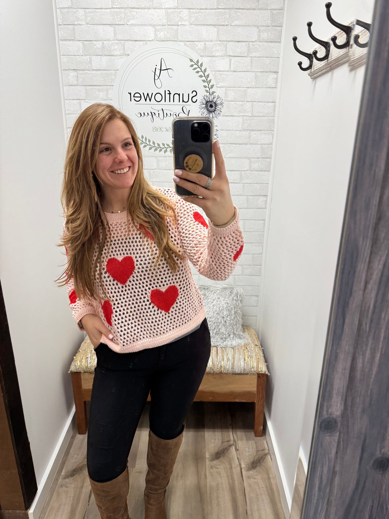 Queen of Hearts Sweater- Pink/Red