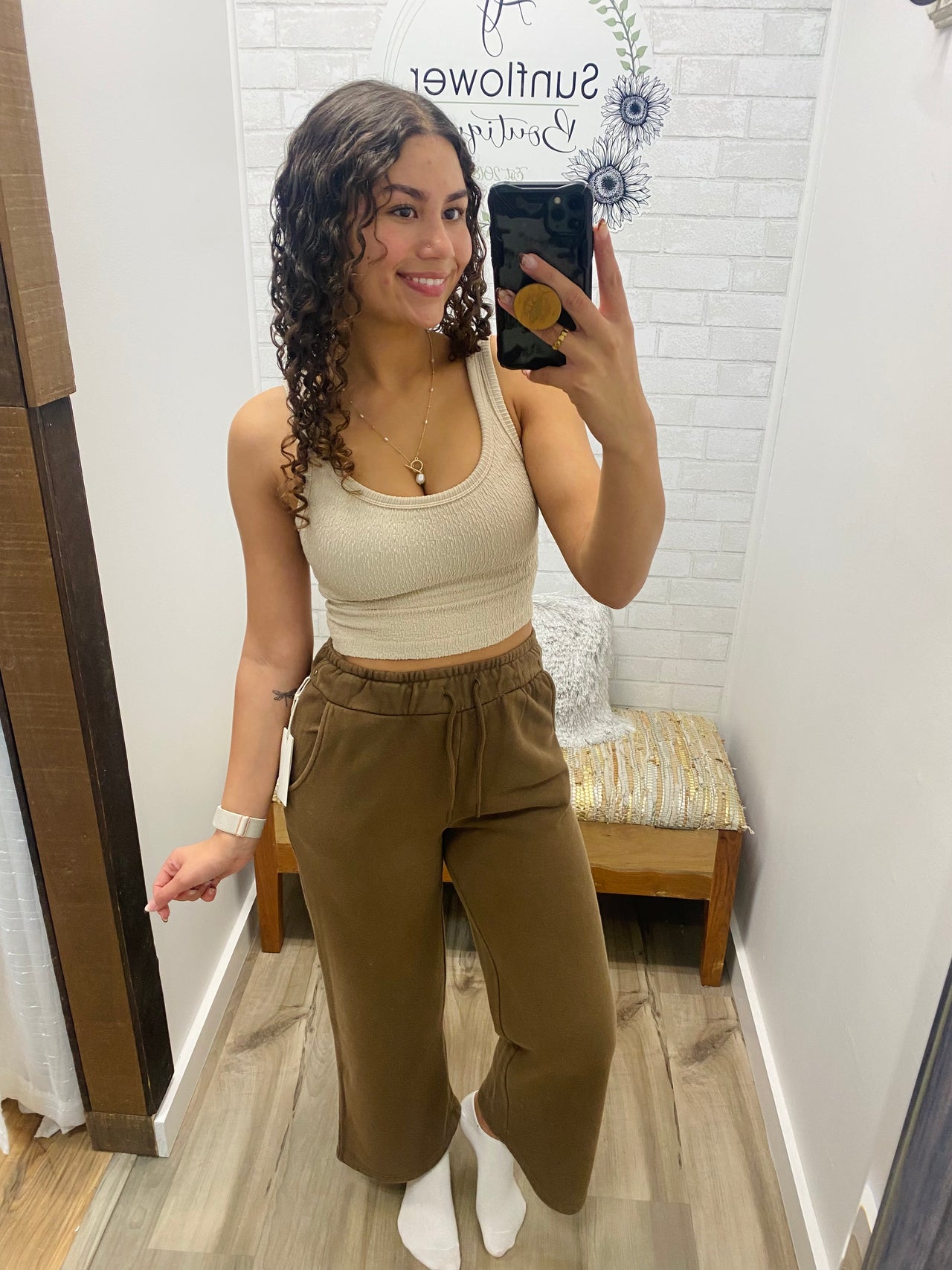 Warm Drift Wide Leg Pant — Coffee