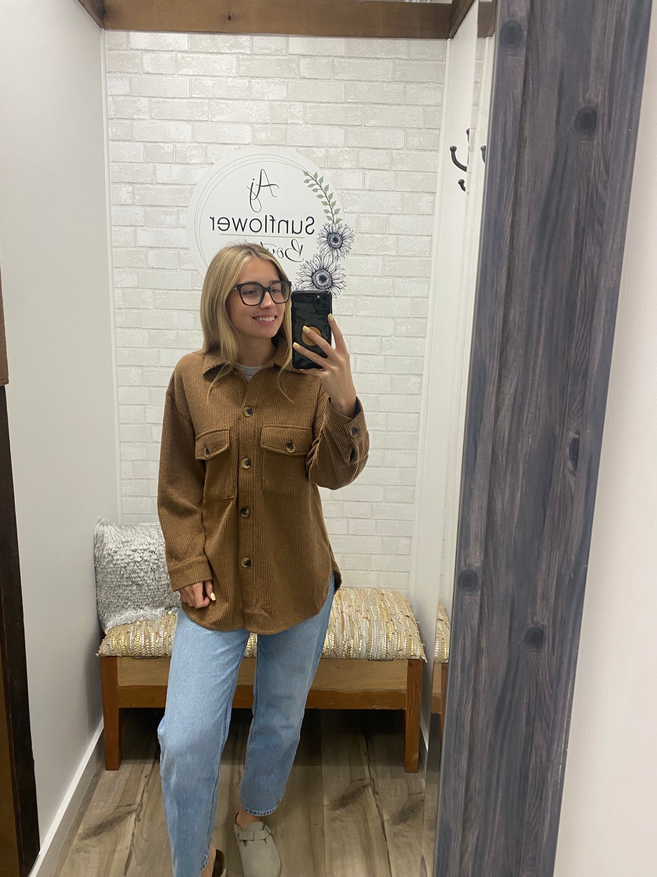 Fall Breeze Waffle Shacket- Mocha