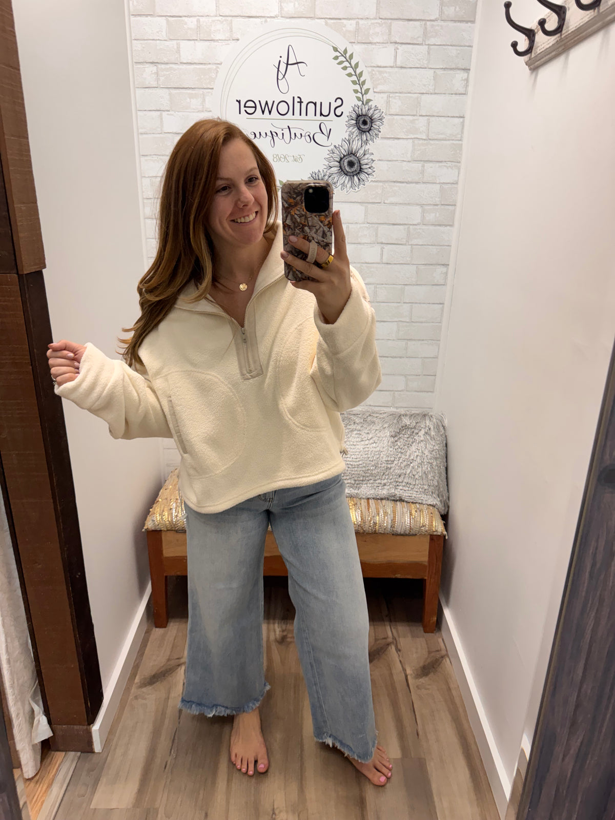 Weekend Escape Quarter Zip - Ivory