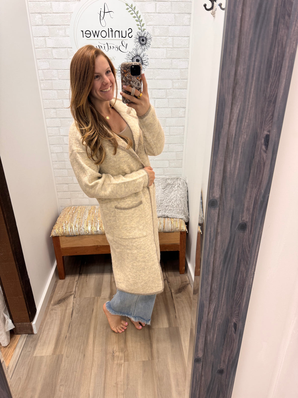 Cozy Days Longline Cardigan - Oatmeal