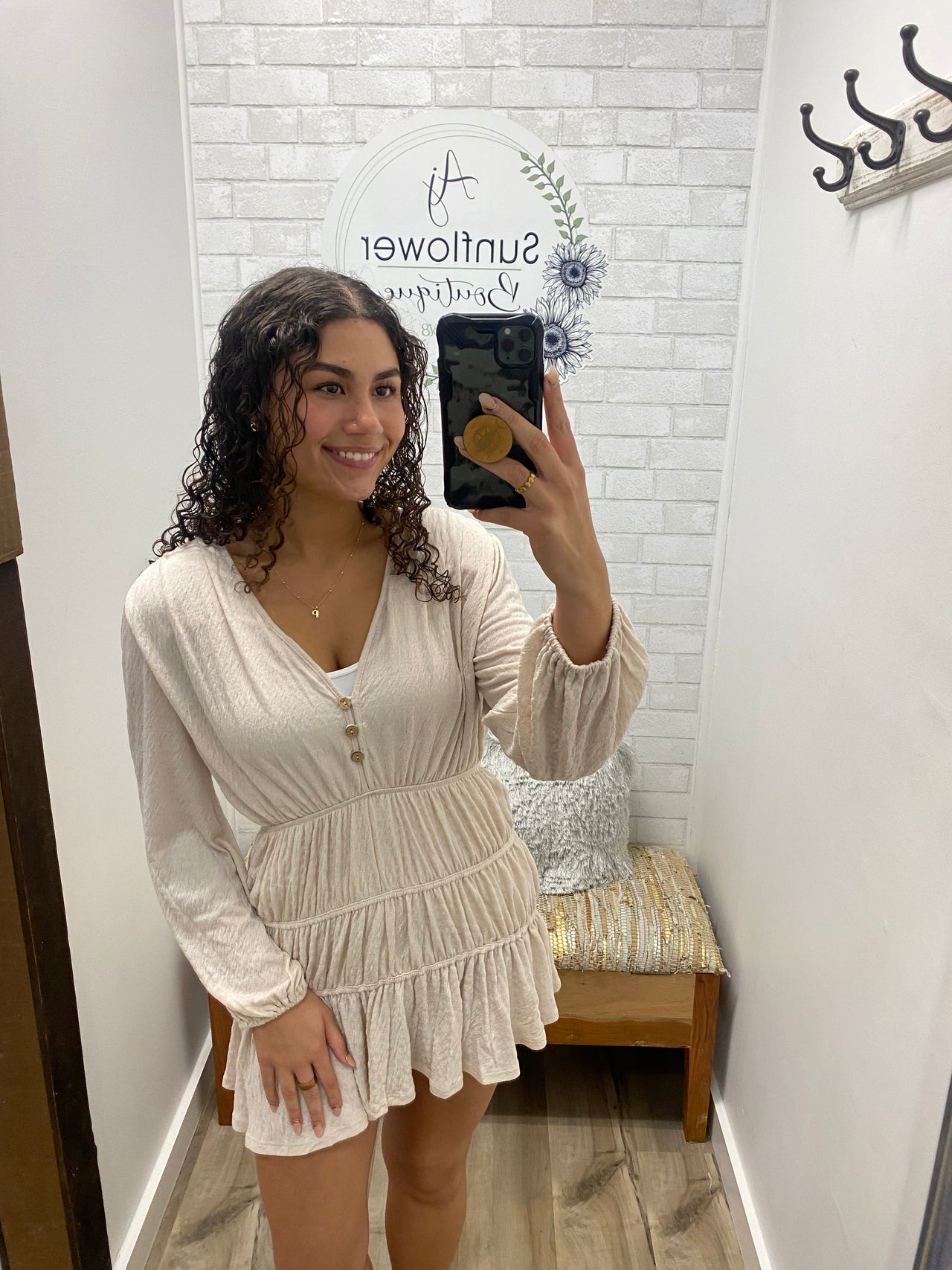 Island Ivory Crinkle Dress