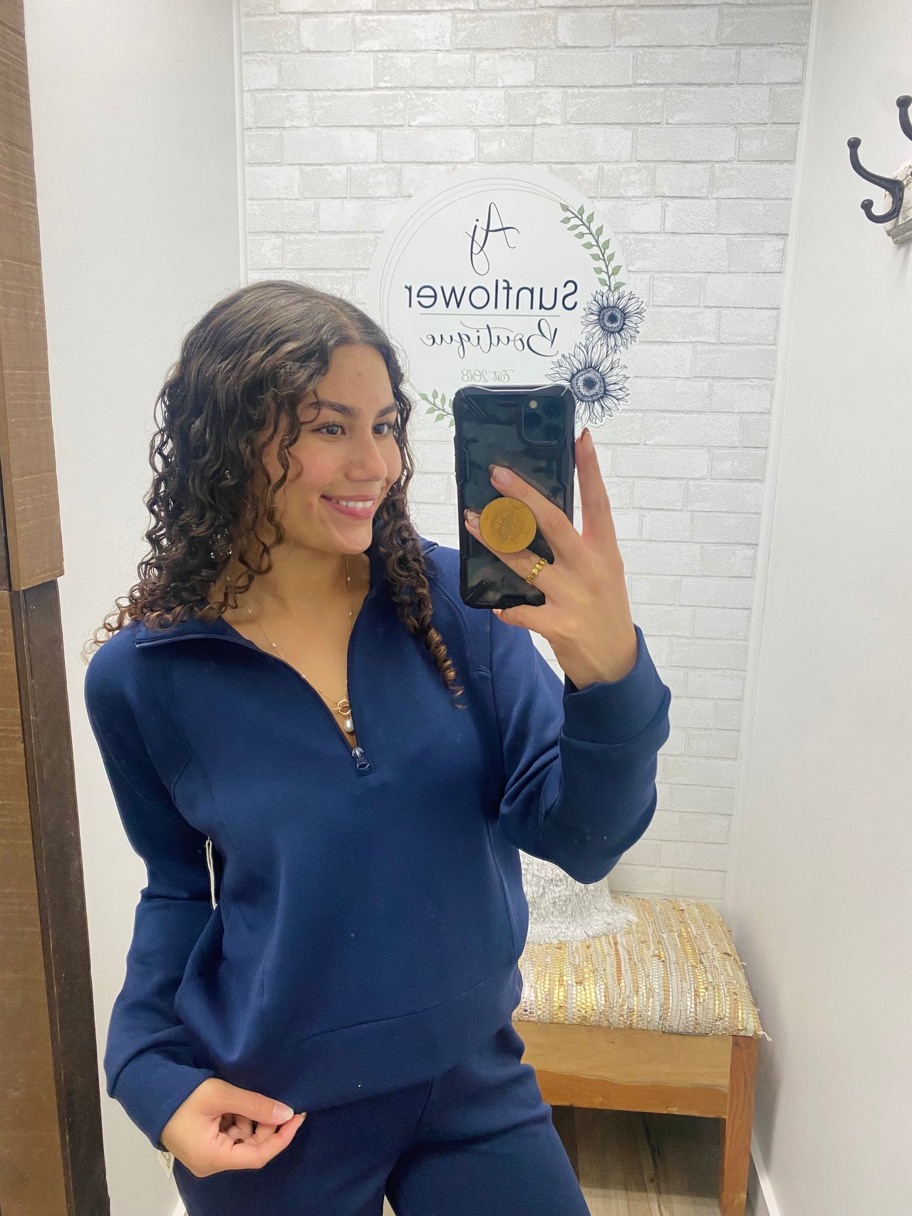 Daily Cloud Collared Quarter Zip — Navy