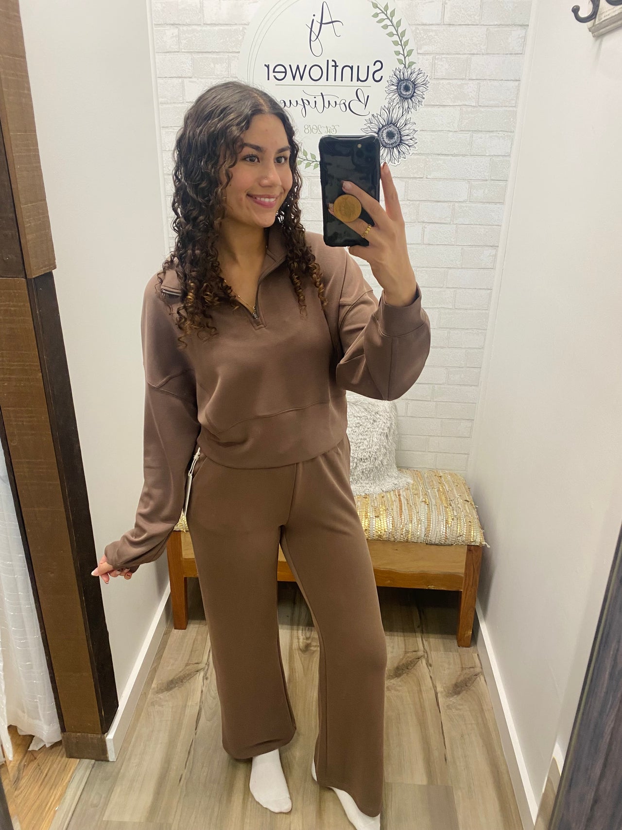 Cabin Cloud Quarter Zip- Chocolate