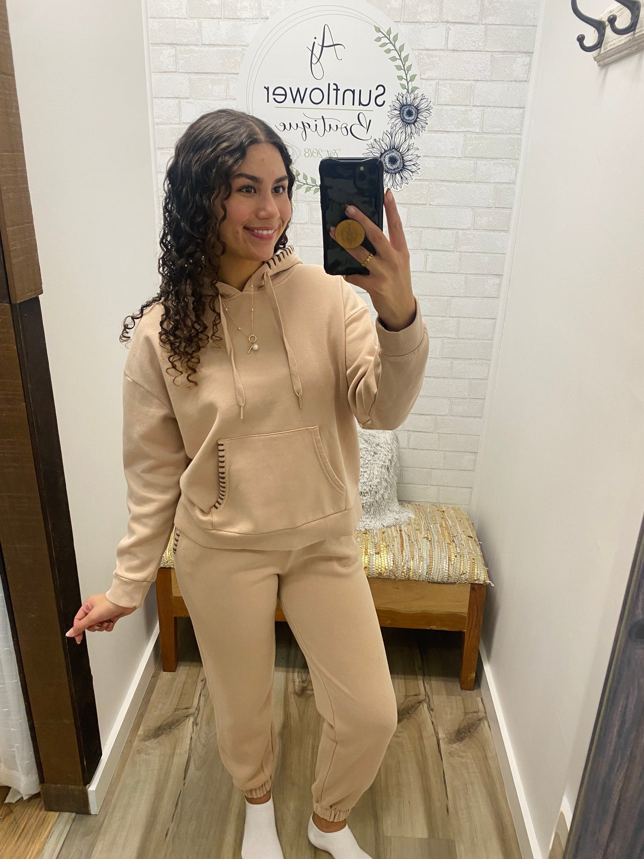 Winter Stitch Jogger — Sand