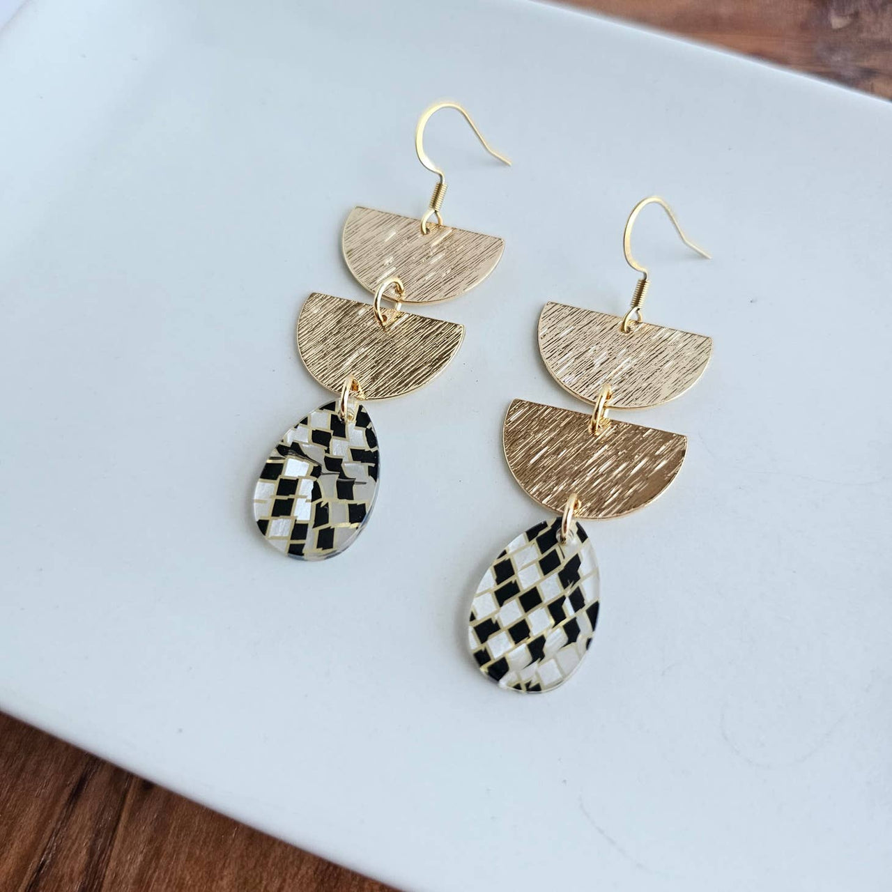 Aria Earrings - Checker