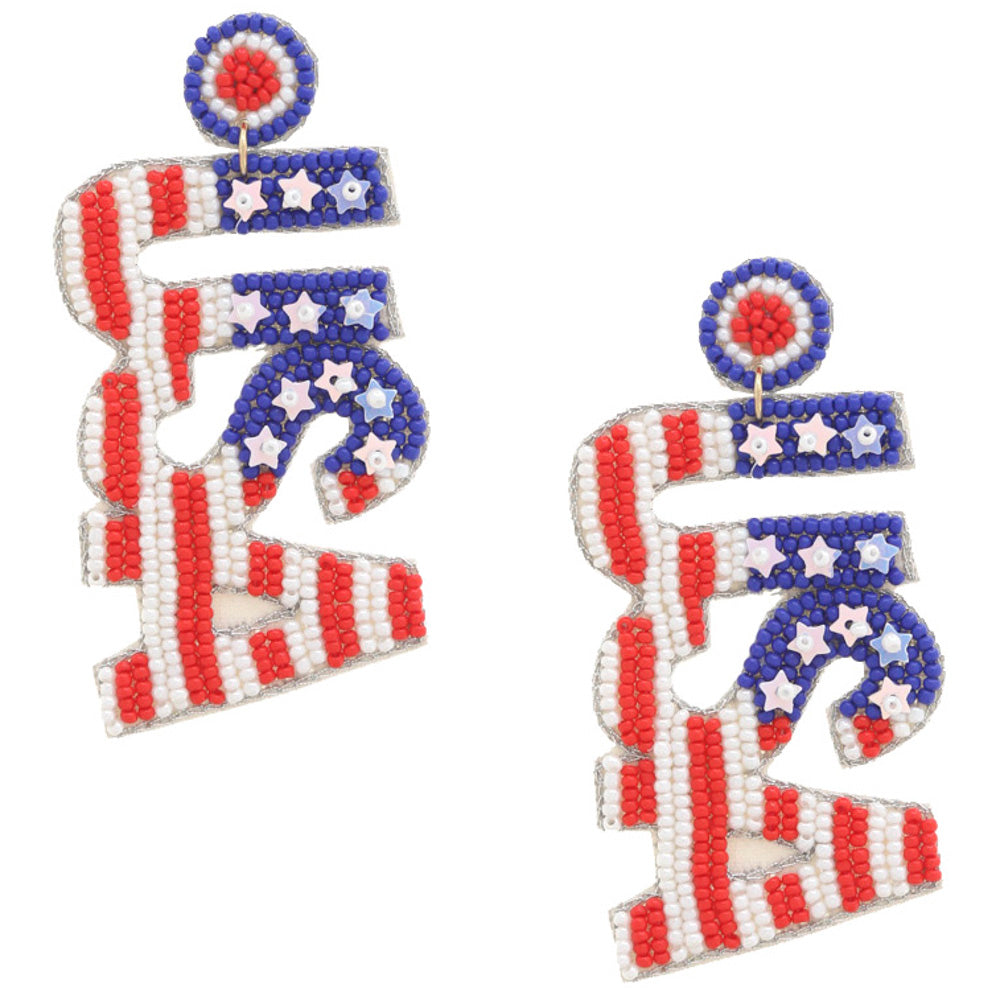 USA Beaded Earrings