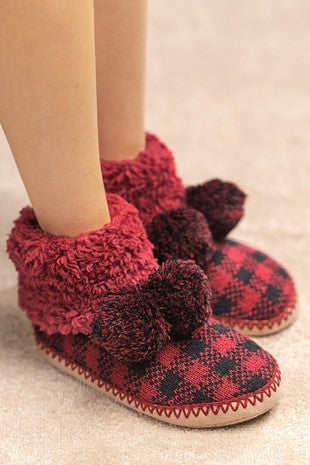 Buffalo Plaid Slippers Red/Black