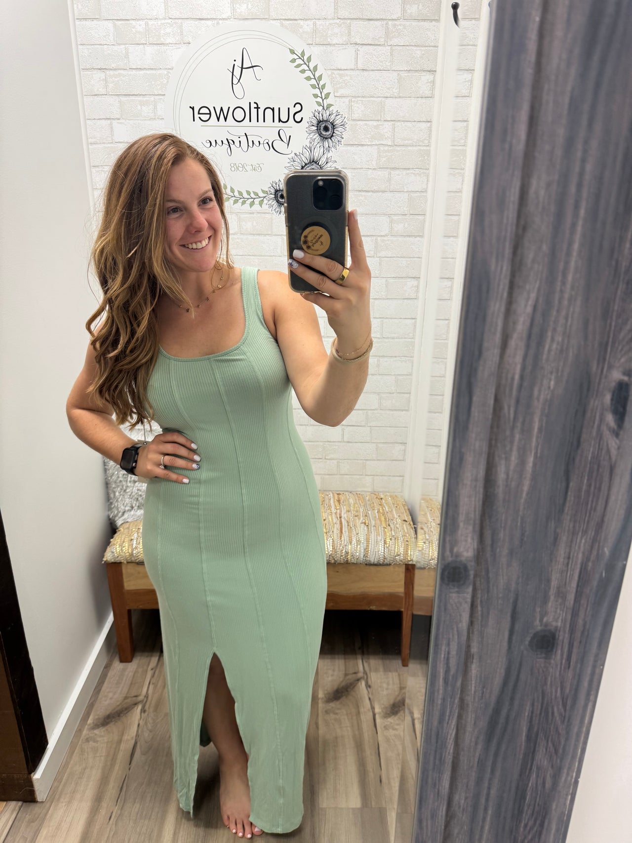 Coastal Cool Knit Maxi- Sage