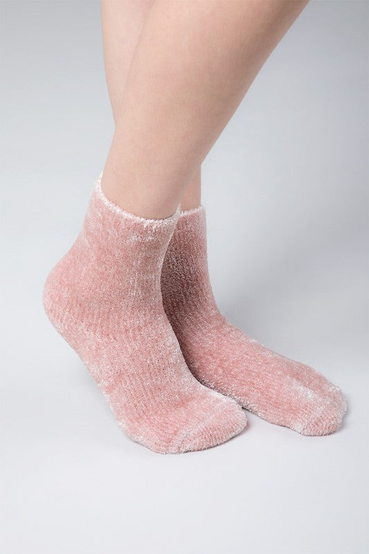 Oh So Cozy Chenille Socks-Blush