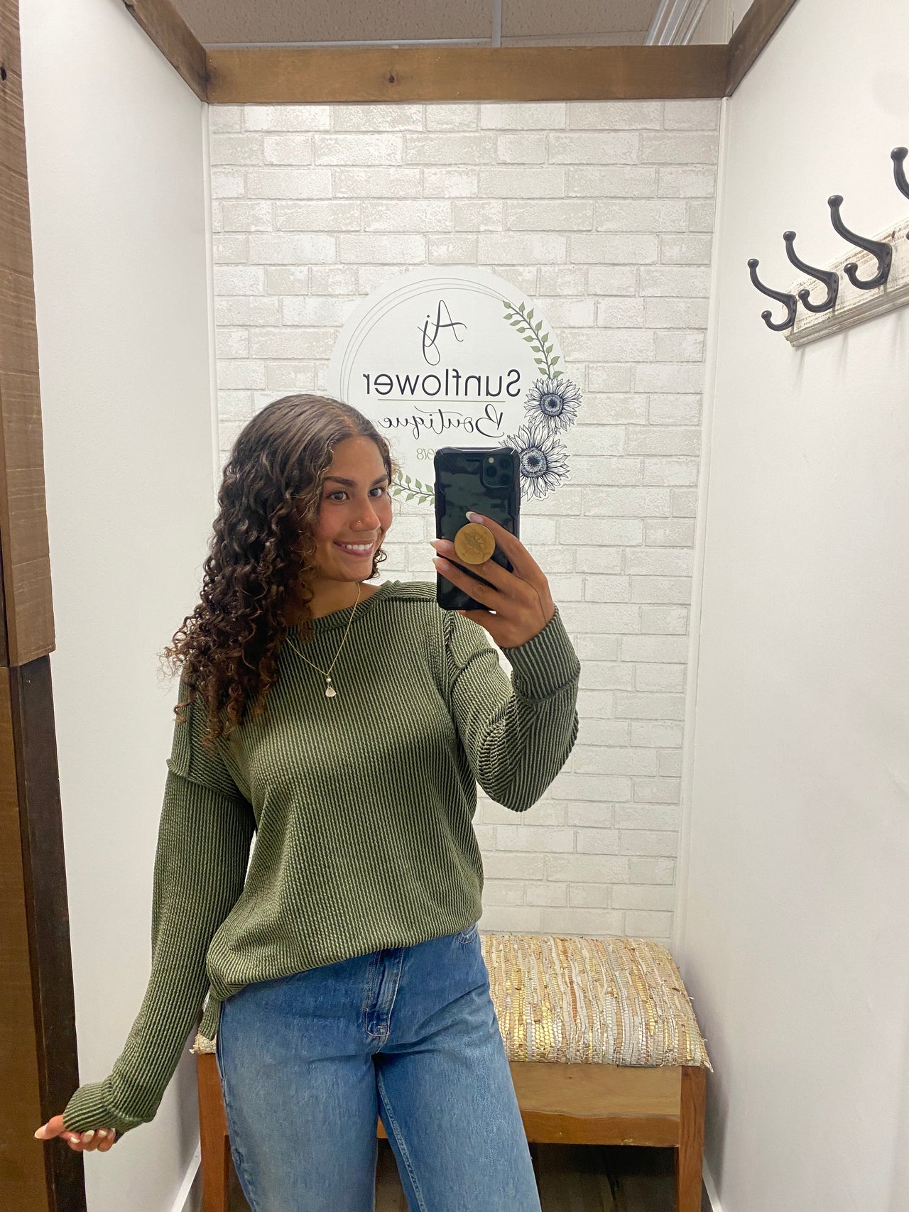 Sunday Stroll Ribbed Knit Top