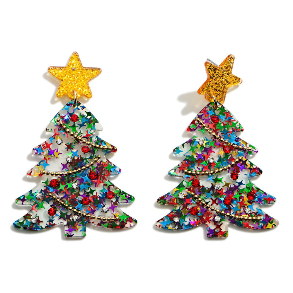 Twinkle Tree Christmas Earrings