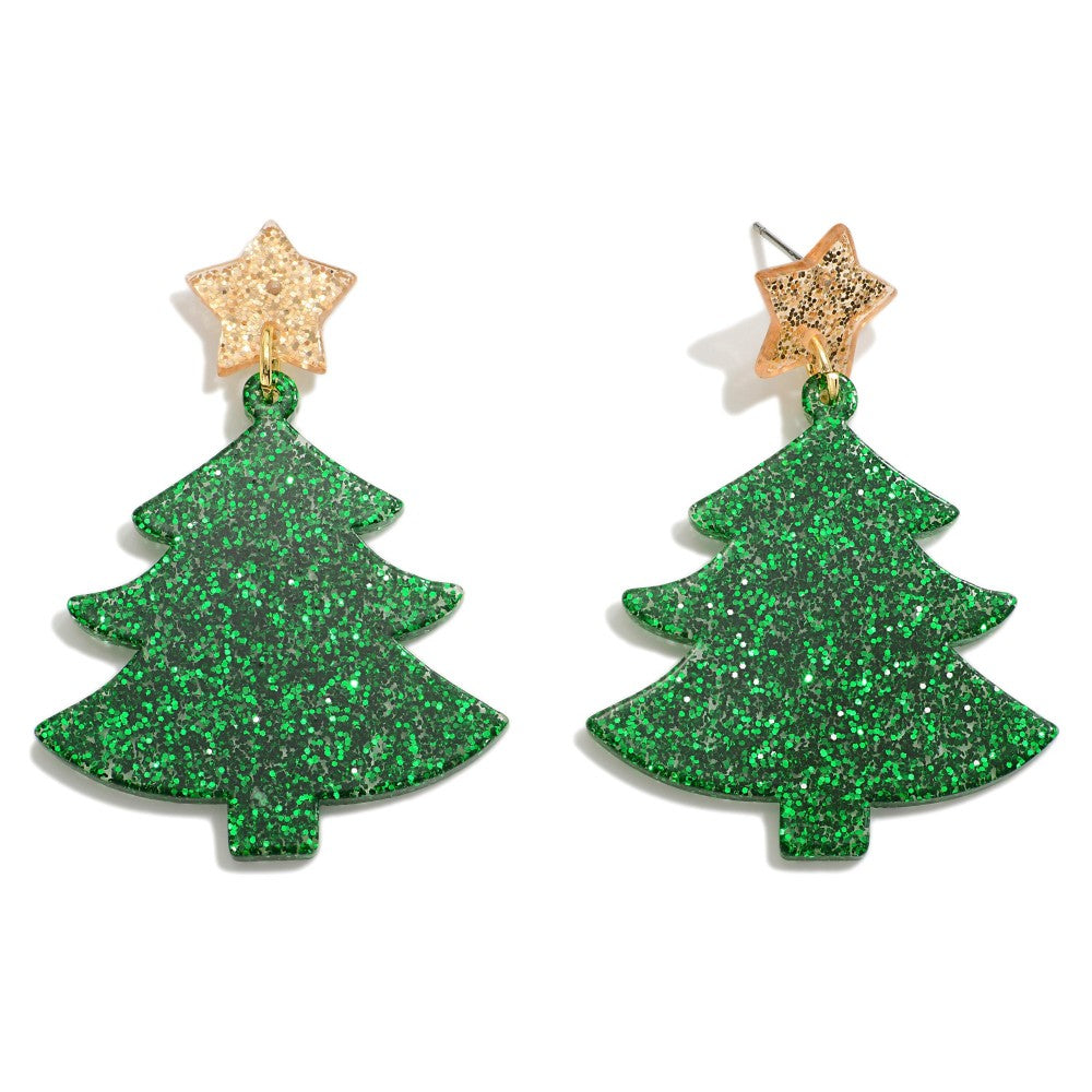 Oh Christmas Tree Glitter Earrings