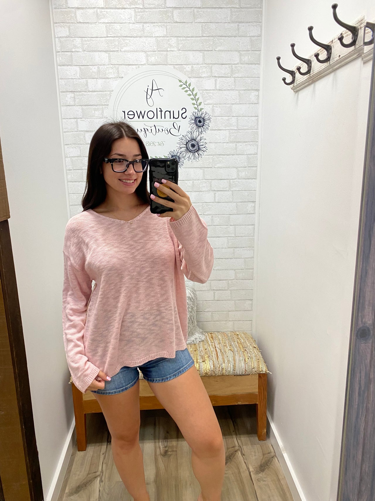 Hamptons Breeze Lightweight Sweater - Pink