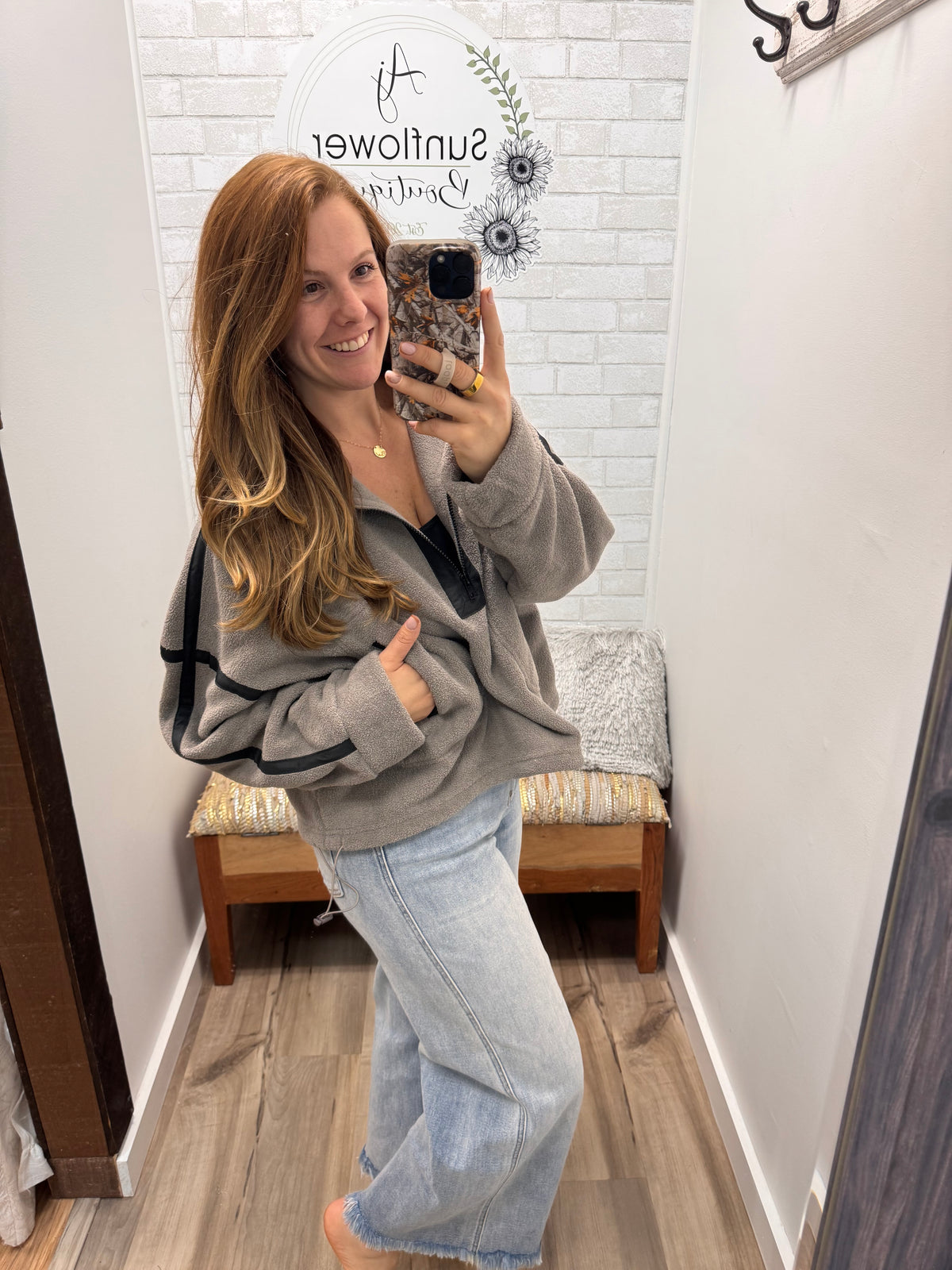 Weekend Escape Quarter Zip - Gray