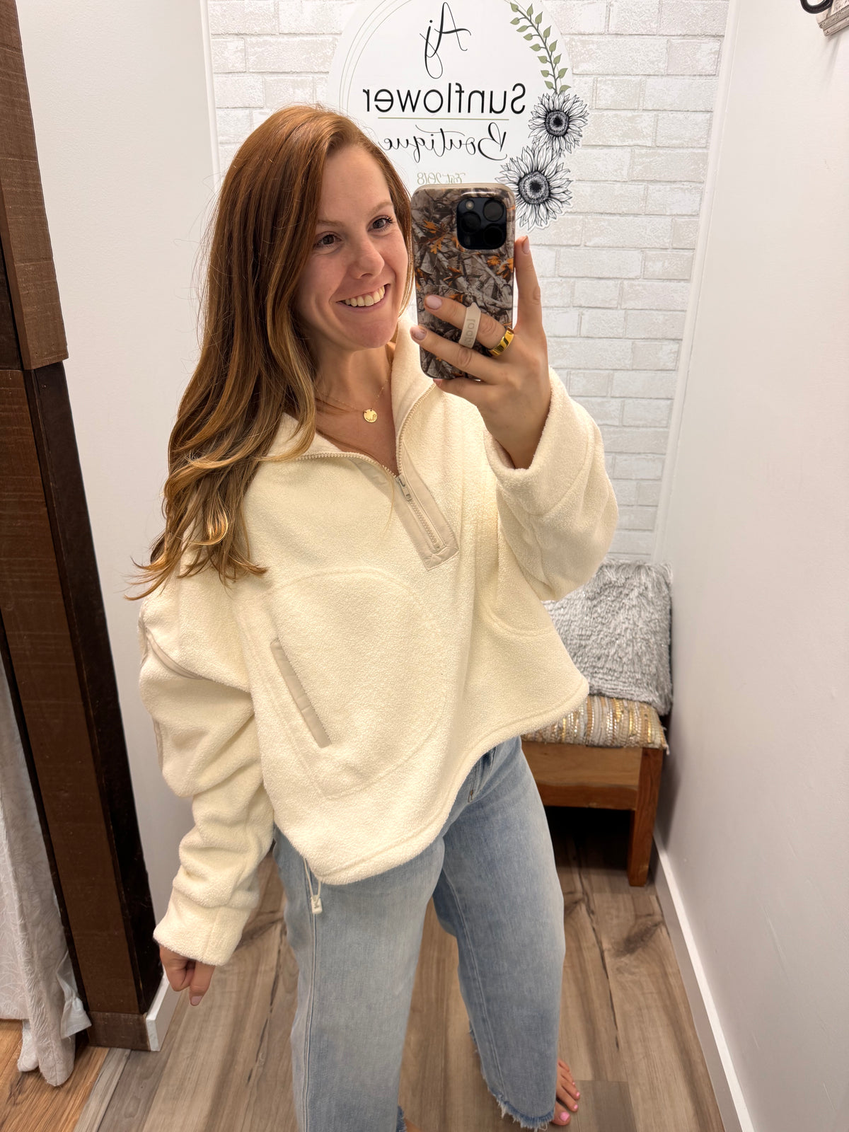 Weekend Escape Quarter Zip - Ivory