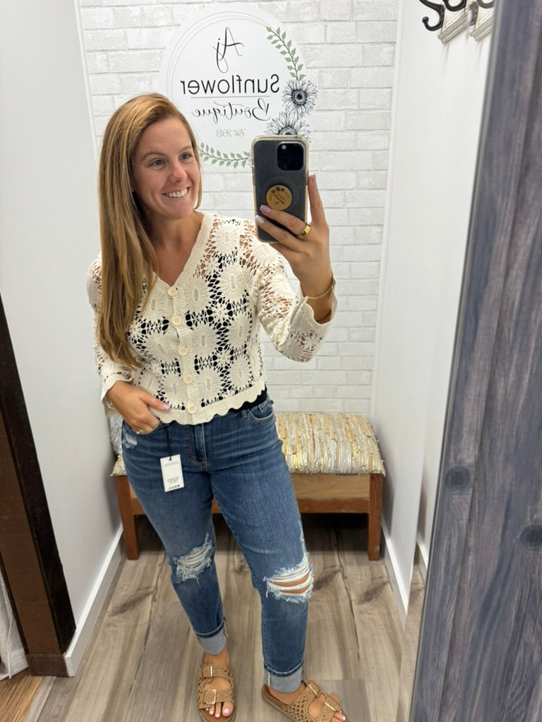 Autumn Lace Crochet Cardigan