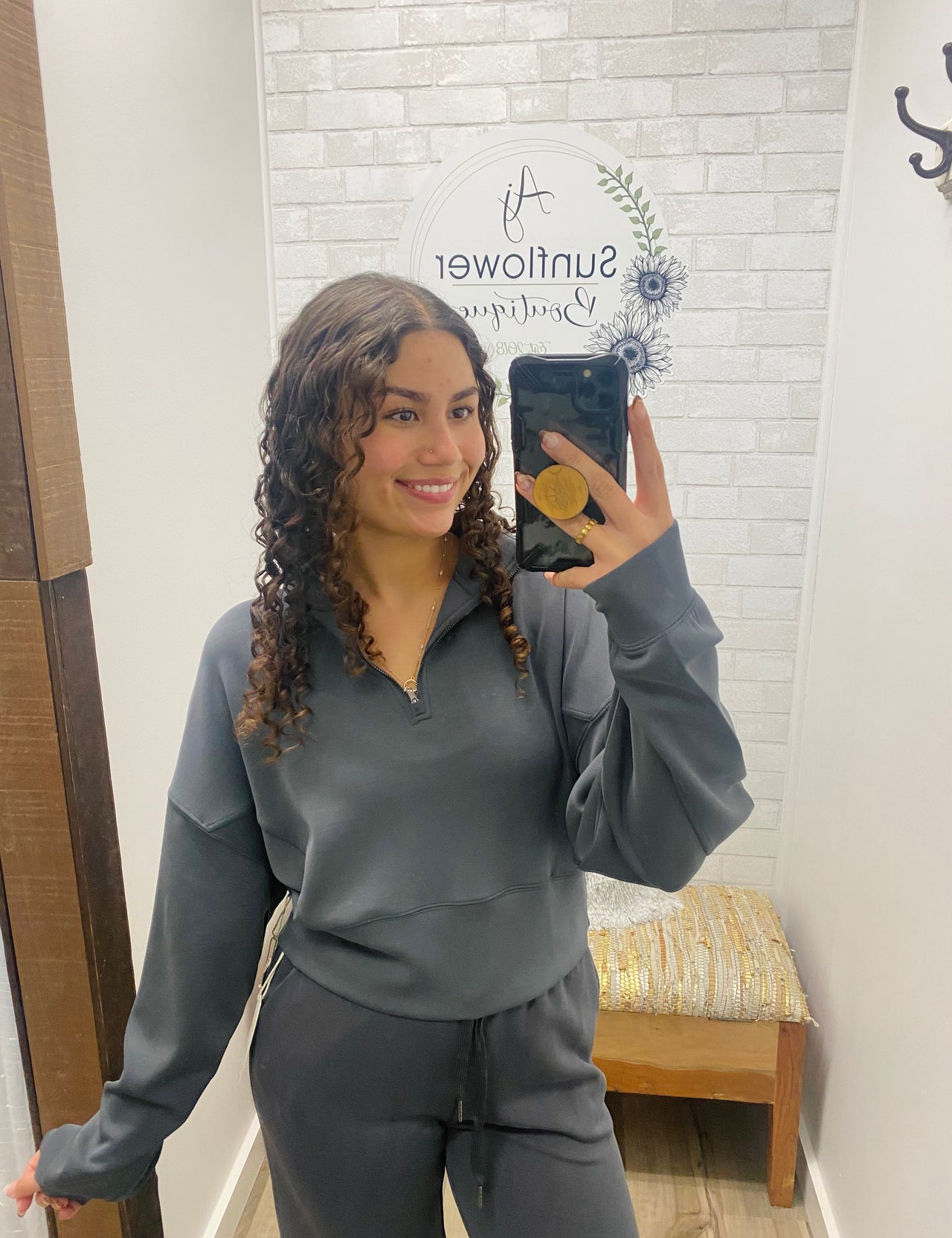 Cabin Cloud Quarter Zip- Graphite