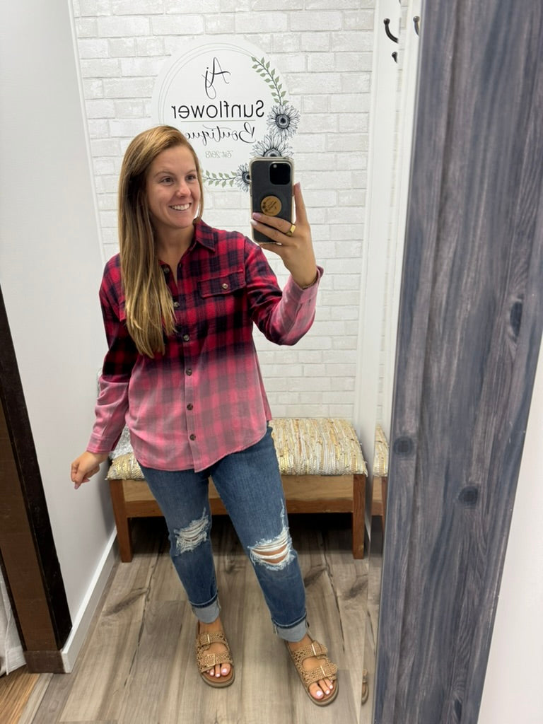 Cranberry Fade Plaid Shirt