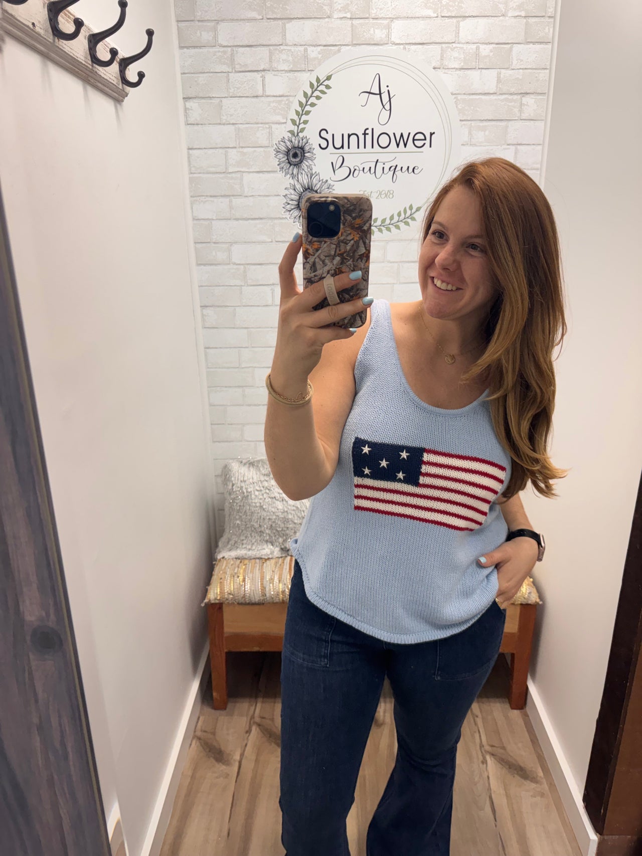 Sunny Days Flag Tank - Lt. Blue