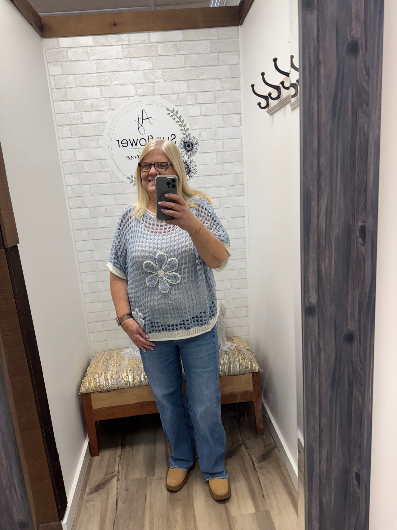 Coastal Flower Net Sweater