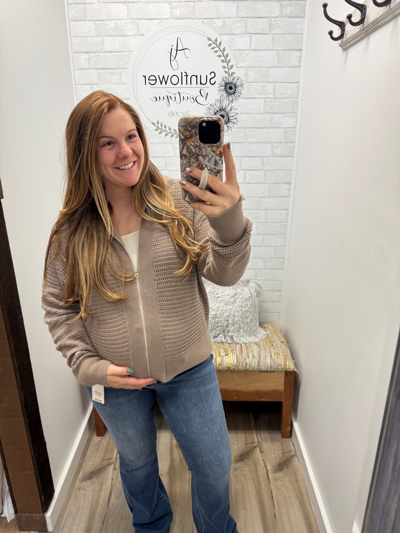 Coffee Run Zip Up Sweater