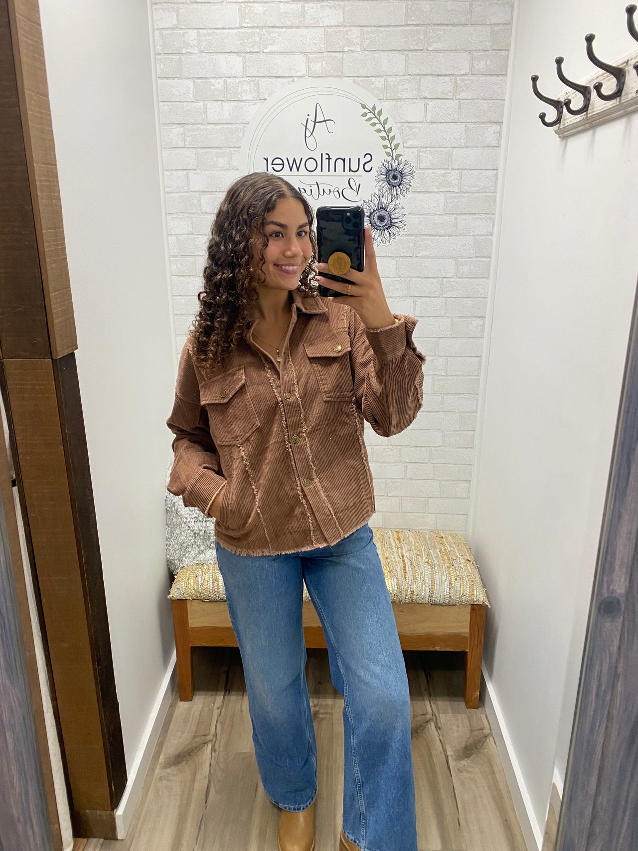 Mocha Moments Cord Shacket