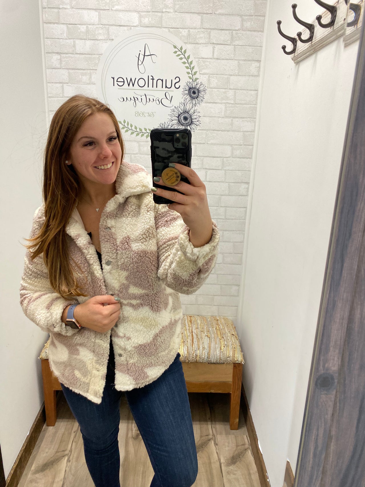 On the Hunt Camo Sherpa Jacket- S