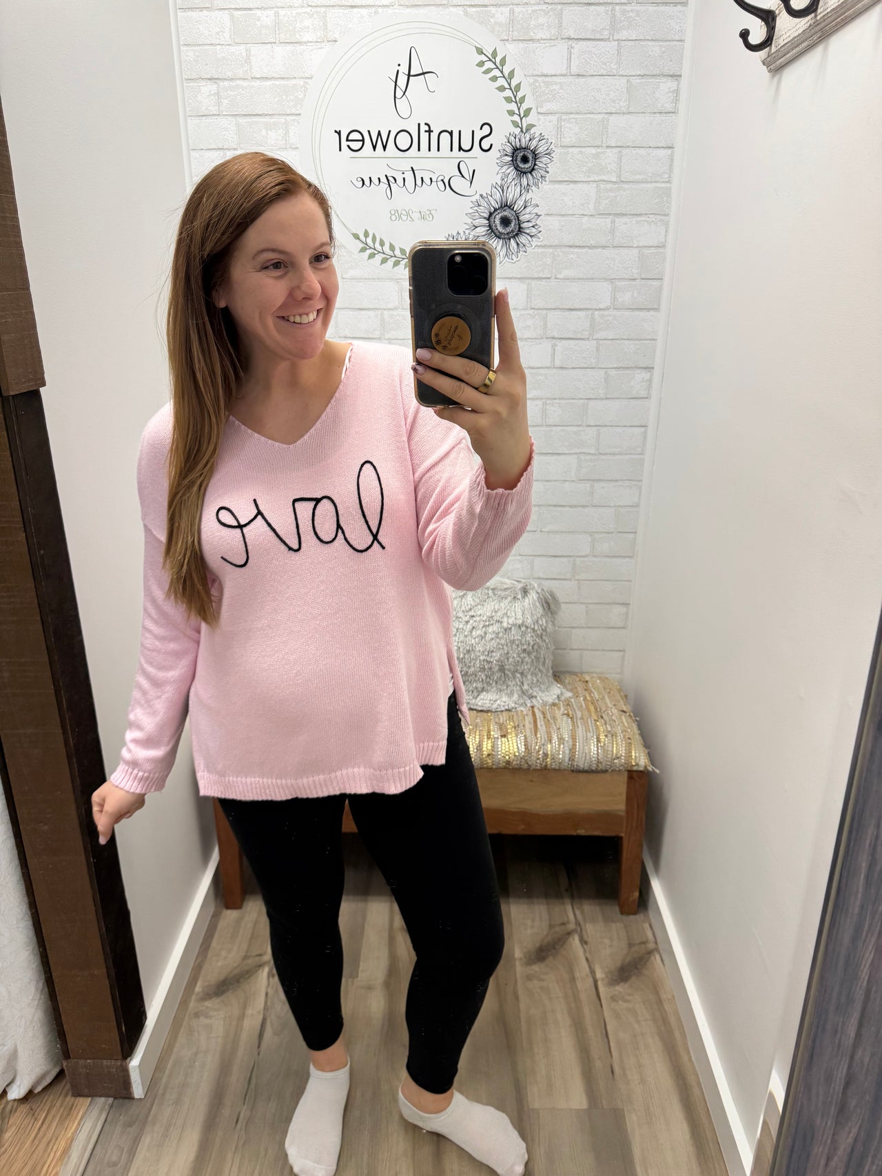 All You Need is Love Sweater-Lt. Pink