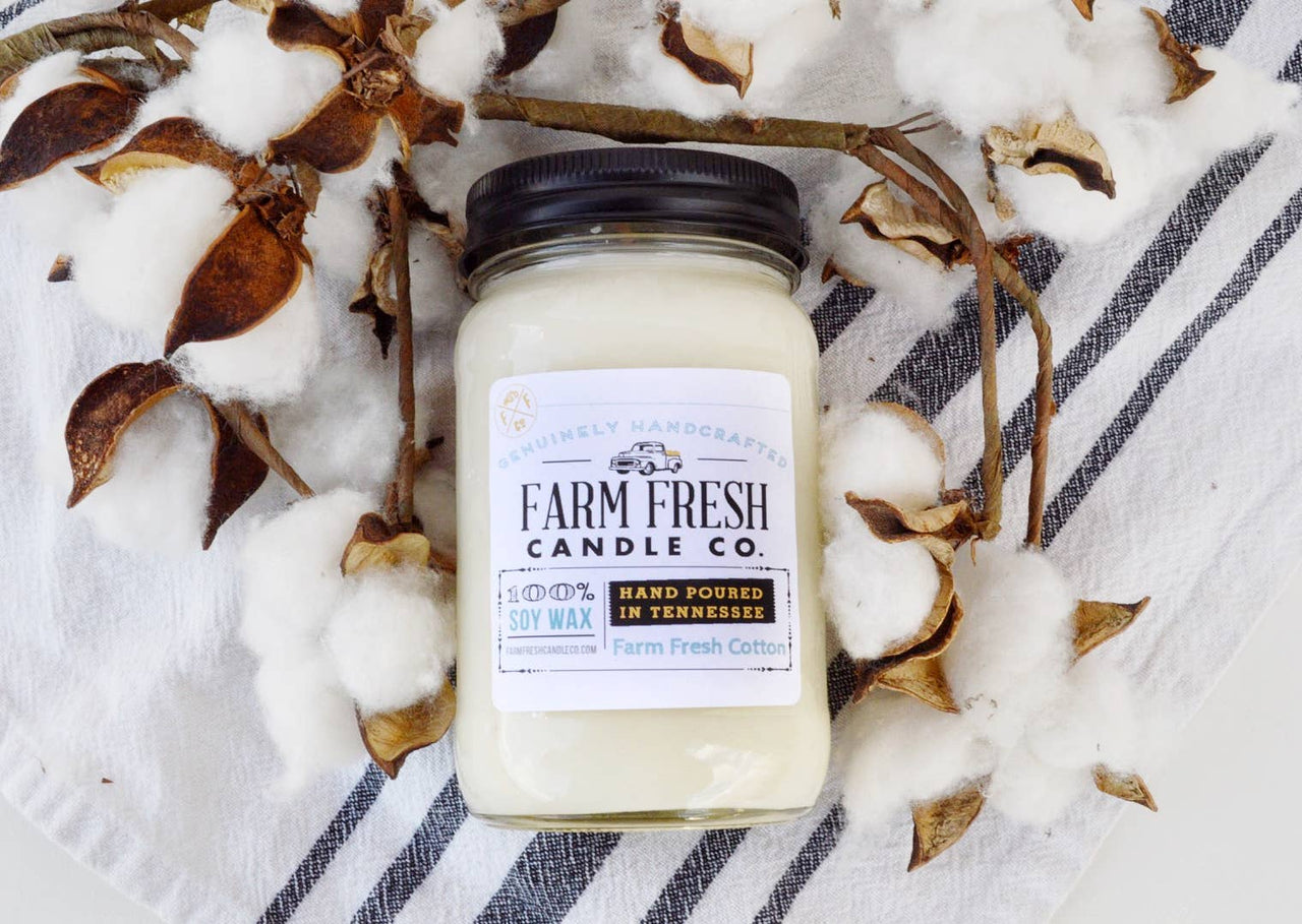 Farm Fresh Cotton Soy Candle: 16 oz