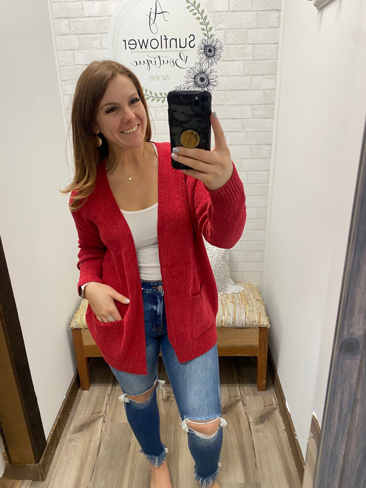 Ready to Go Cardigan - Red