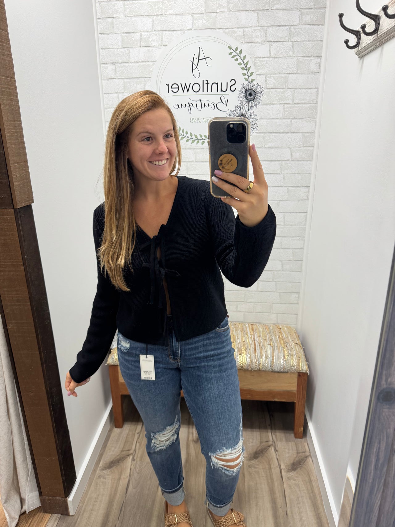 The Sweet Tie Sweater-Black