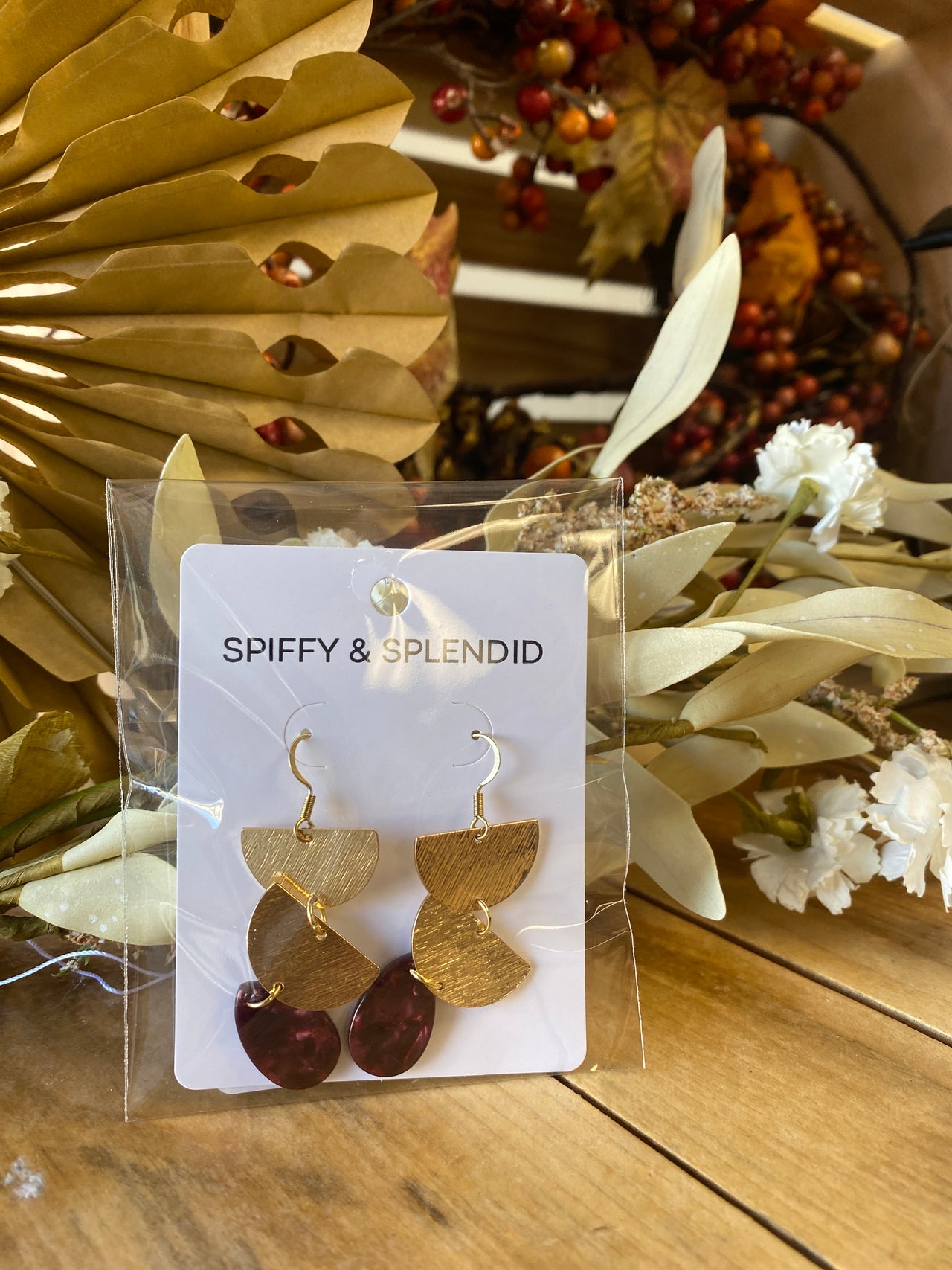 Aria Earrings - Maroon