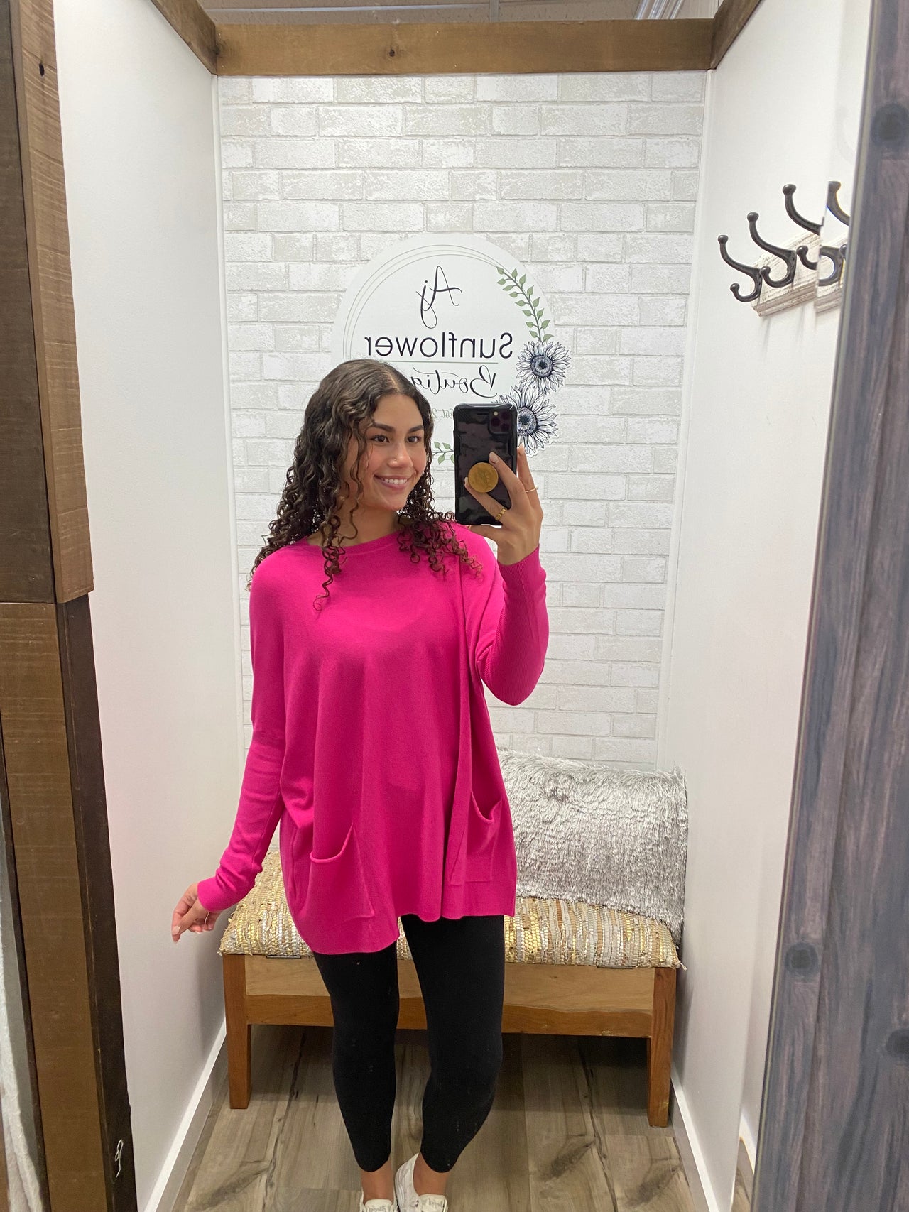 Forever Favorite Pocket Sweater-Pink