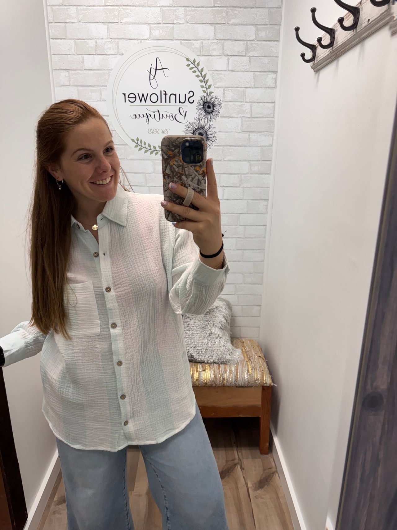 Cabana Escape Button Down - Mint