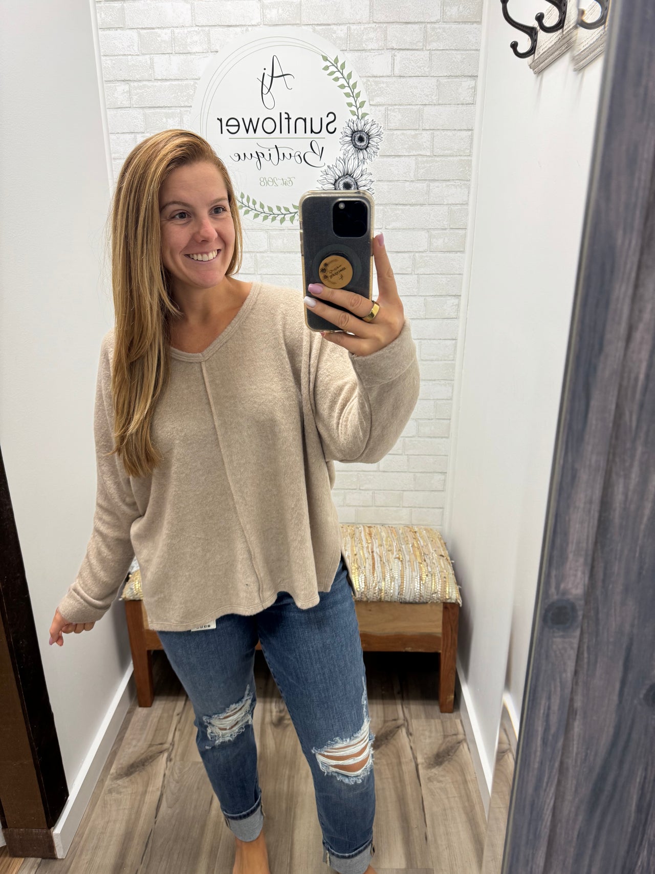 Coffee Run Cozy Sweater - Taupe