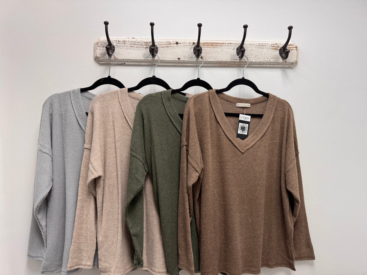 Autumn Essential Ribbed Sweater-Cream
