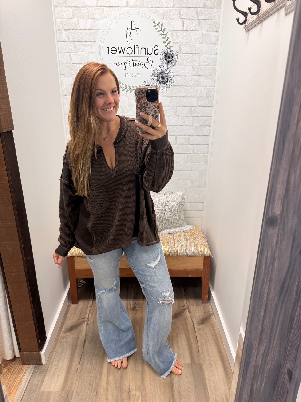 Coffee Run Waffle Top – Mocha