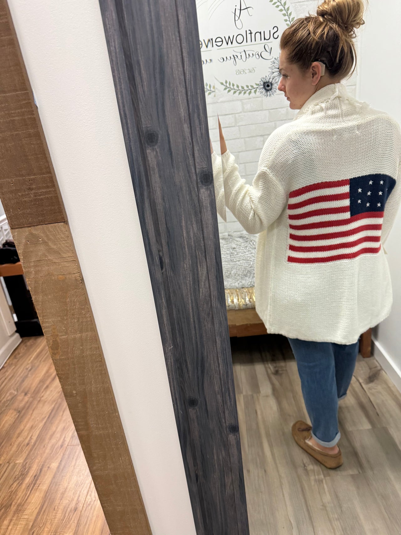 Backyard Bonfire Flag Cardigan