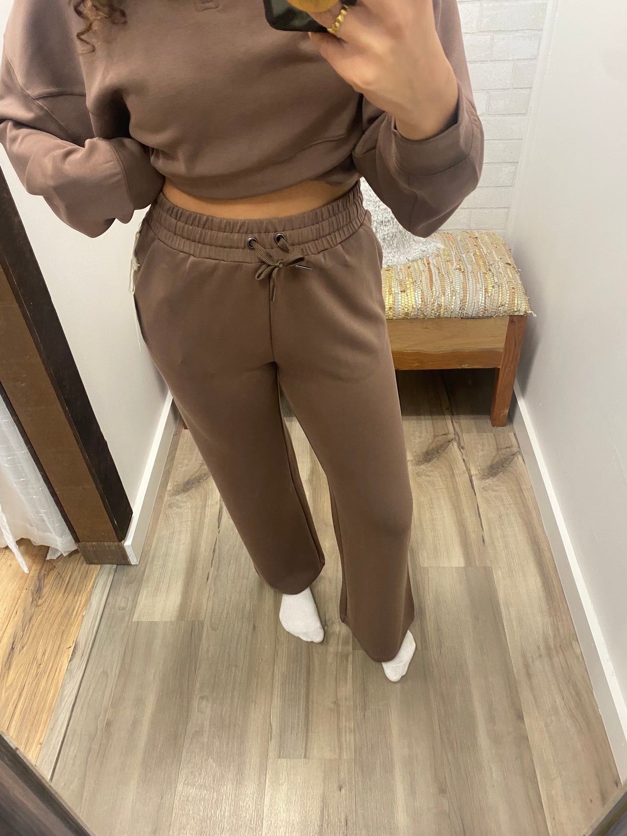 Cabin Cloud Wide Leg Pants- Chocolate