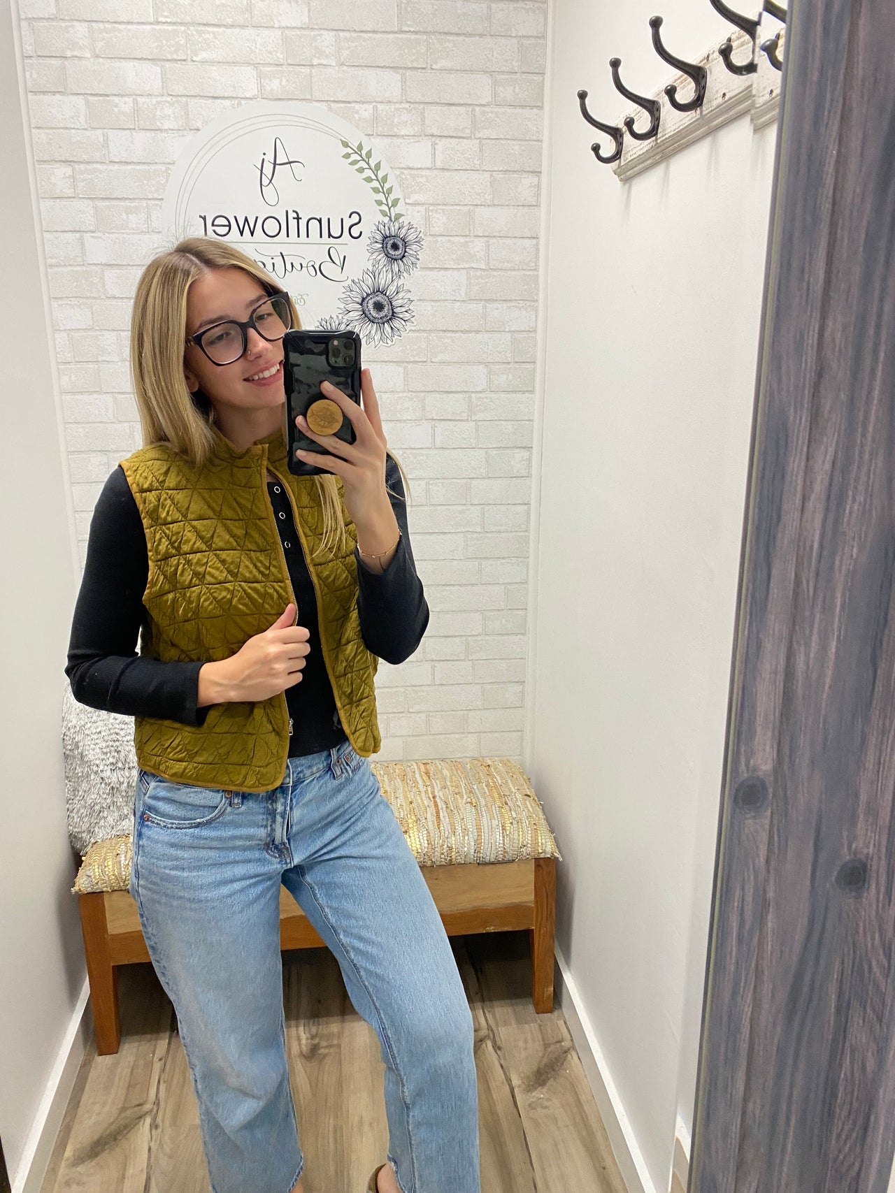 Coffee Run Quilted Vest- Chartreuse