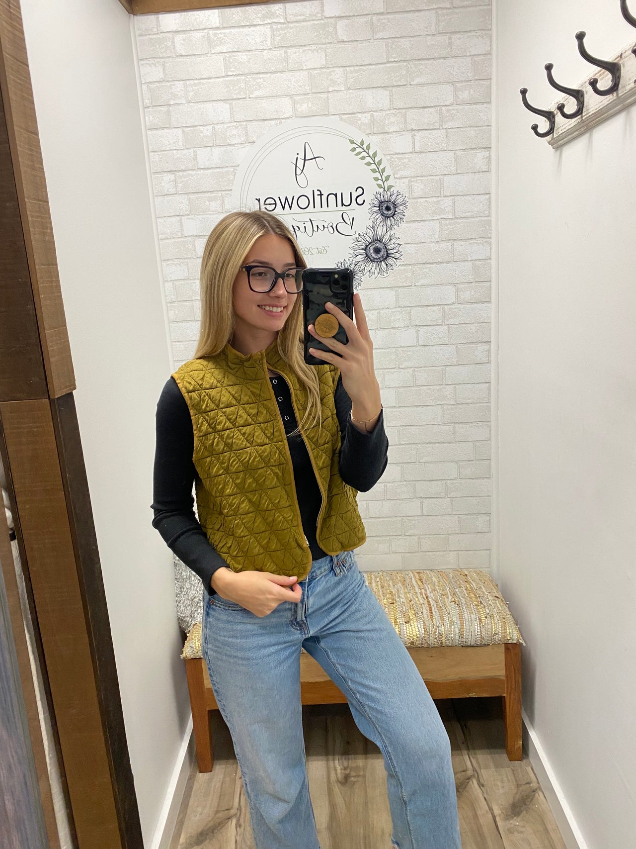 Coffee Run Quilted Vest- Chartreuse