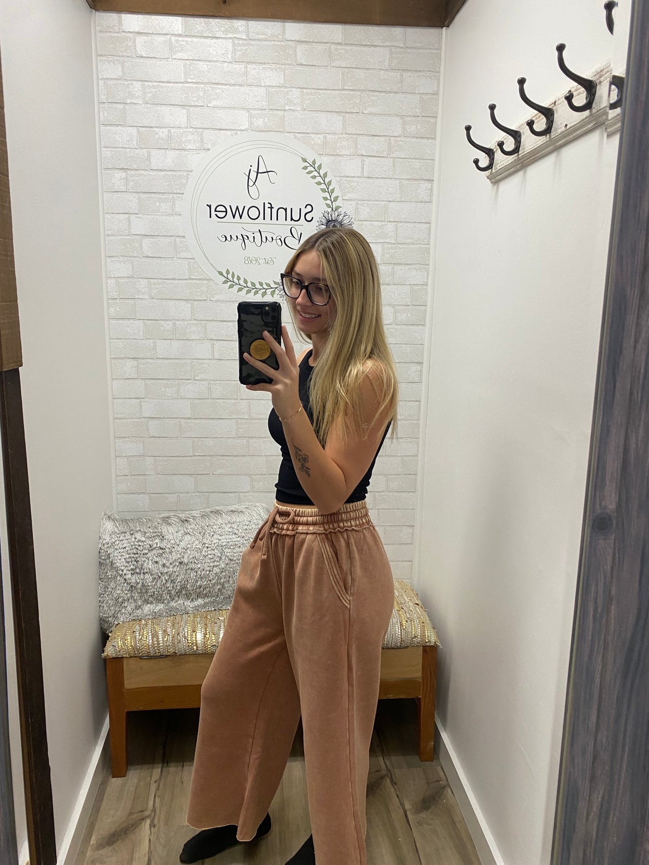 Vintage Vibes Palazzo Sweatpants- Rust
