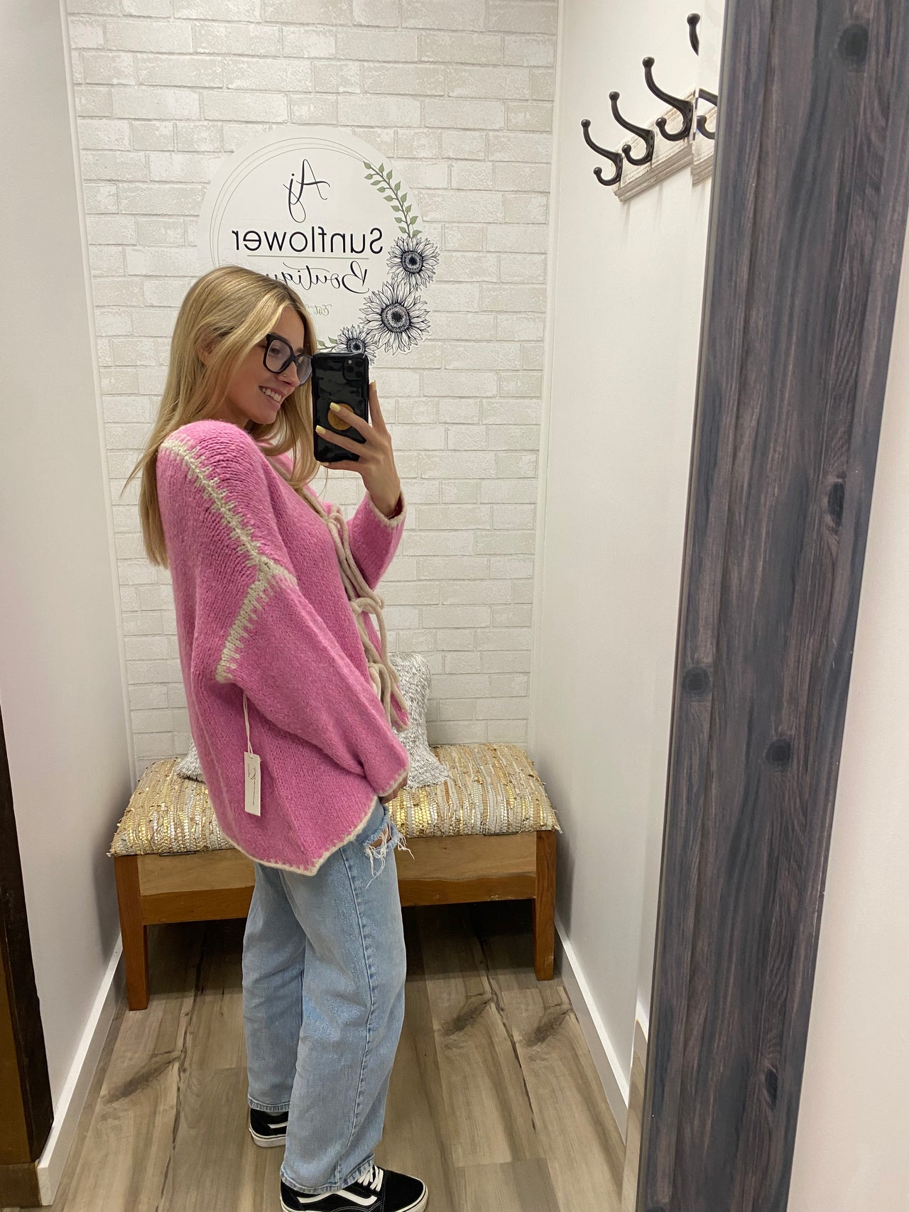 Pink Orchard Tie Cardigan