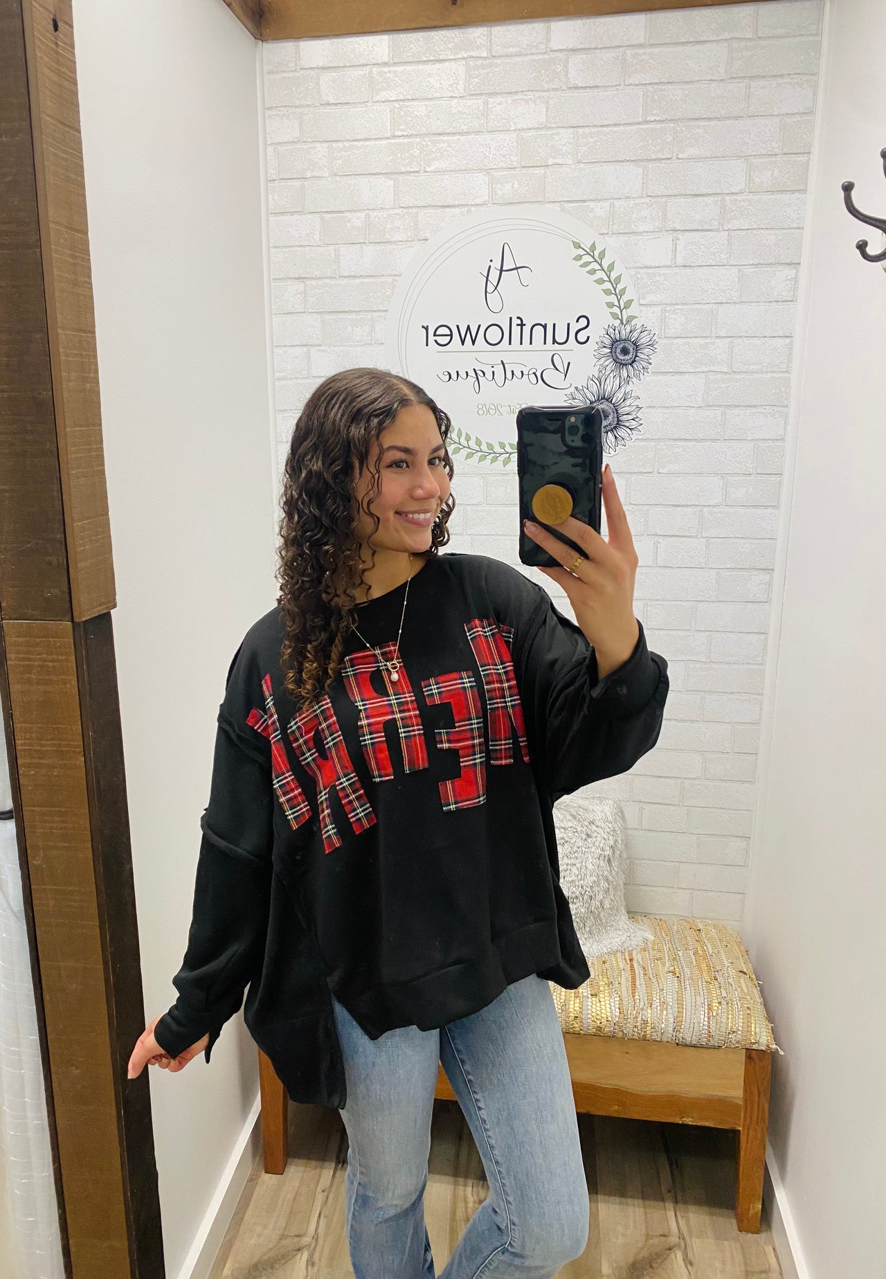 Merry Plaid Patchwork Pullover